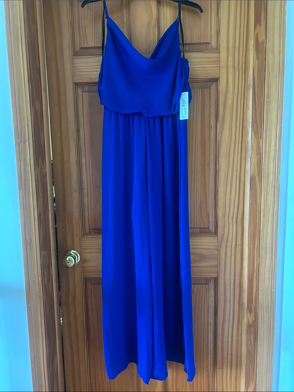 New with Tags Premier Amour Royal Blue Spaghetti Strap Jumpsuit